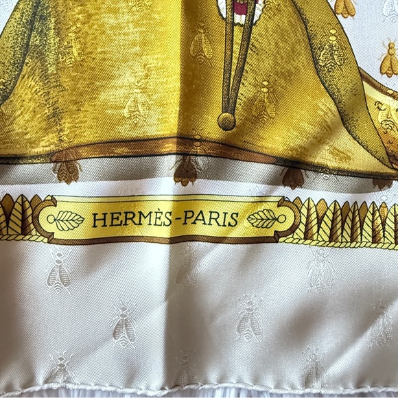 Napoleon Hermès Scarf BY PHILIPPE LEDOUX 90 CM Silk Bee Jacquard MIB - Picture 6 of 13